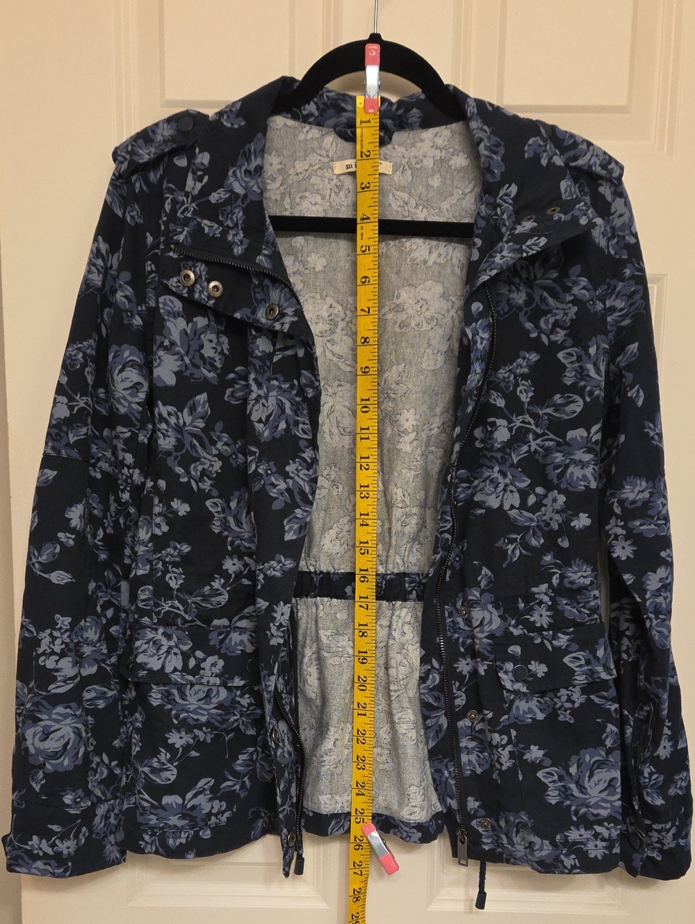 Mi A Mi Floral Print Jacket - Navy Blue